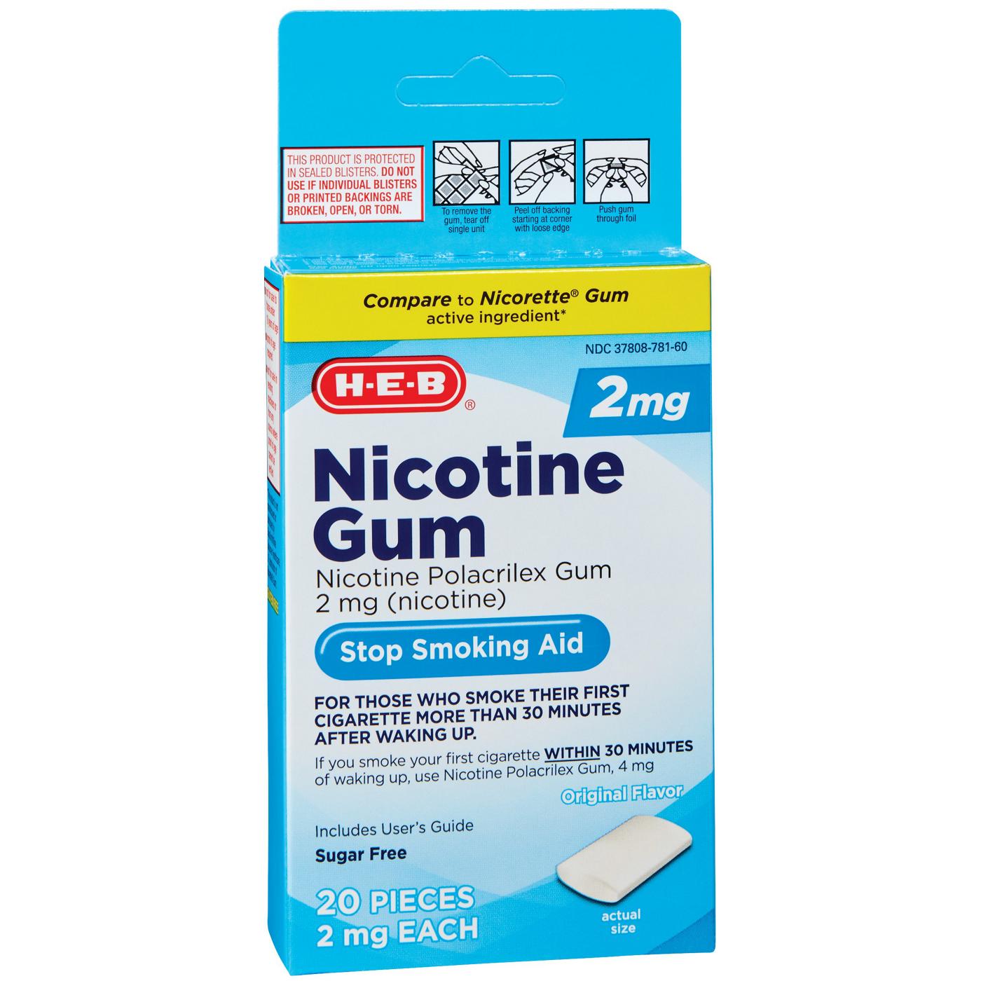 H‑E‑B heb Original Flaver - Nicotine Gum Stop Smoking Aid - 2 mg - 170ct.