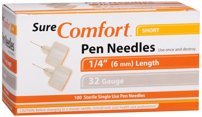 Surecomfort Pen Needle 32G 6mm (1/4") 100 Ct