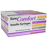SureComfort™ Insulin Syringes, size 3/10cc, x 8mm x 31G
