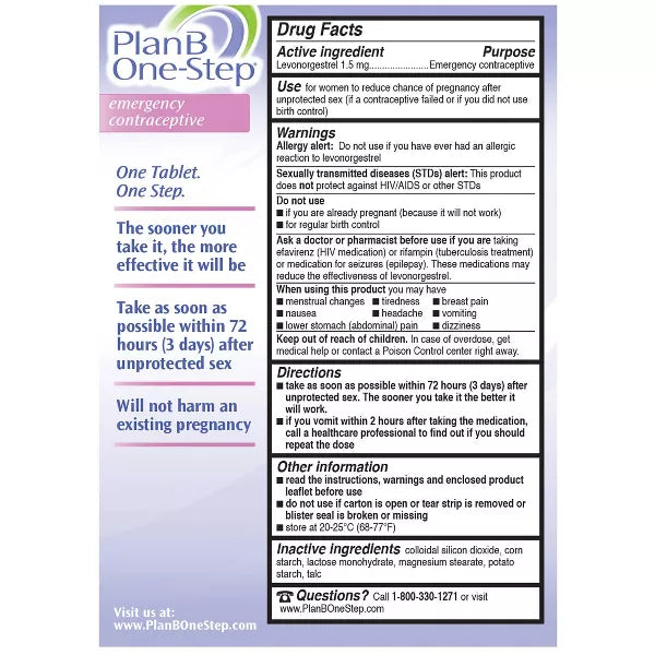 Plan B One-Step Emergency Contraceptive
