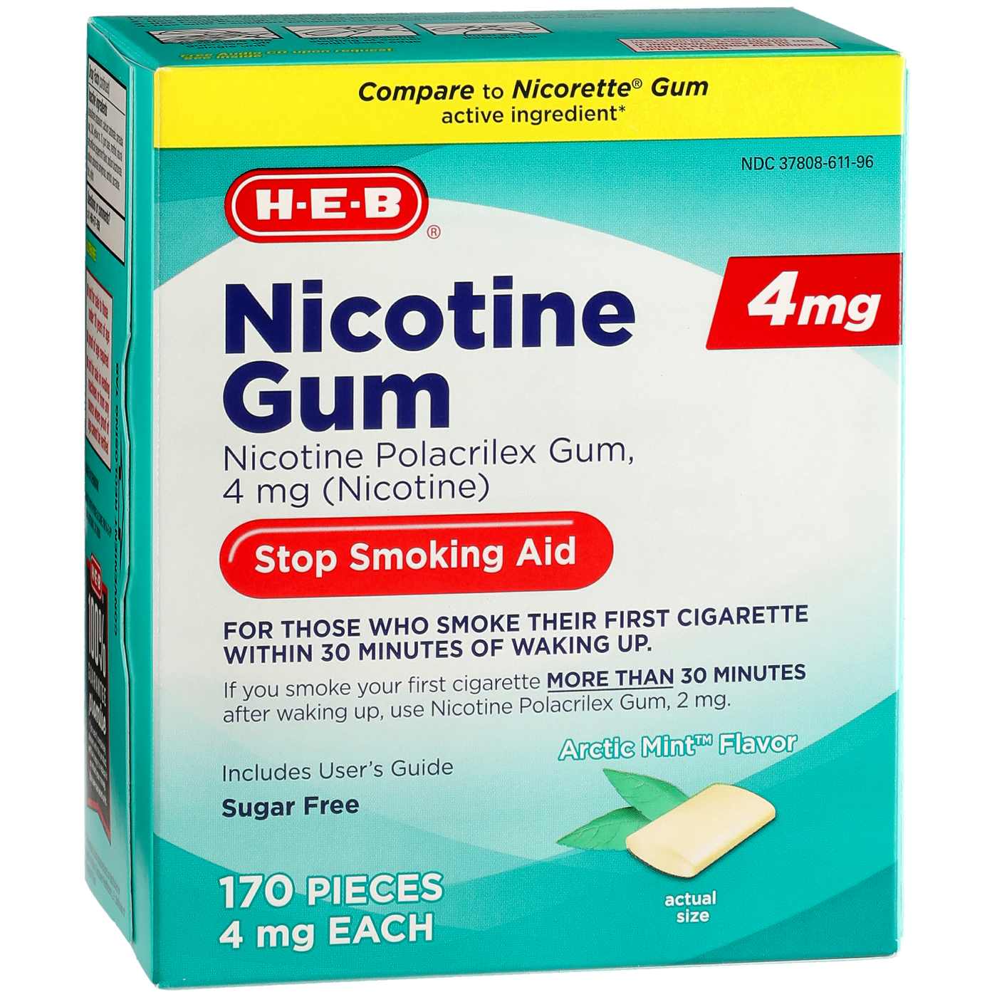 H‑E‑B heb Arctic Mint Flaver - Nicotine Gum Stop Smoking Aid – 4 mg - 170ct.