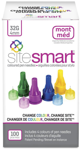 Montmed SiteSmart Coloured 32g 4mm Pen Needles