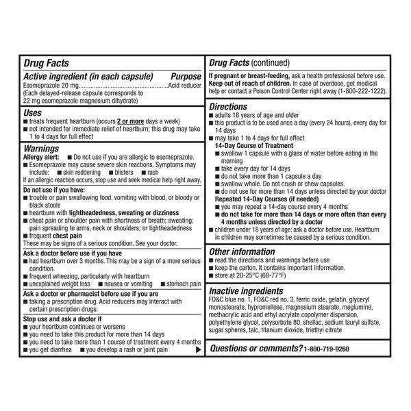Kirkland Signature Esomeprazole 20 mg., 42 Capsules