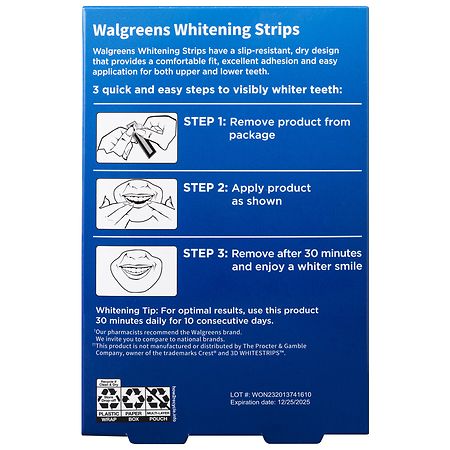 Walgreens Noticeably White Teeth Whitening Strips