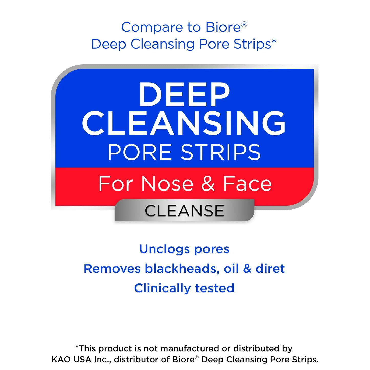 Equate Deep Cleansing Pore Strips for Nose & Face Combo Pack, 14 Count