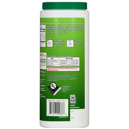 Walgreens Clear Dissolving Fiber Powder – Flavor Free