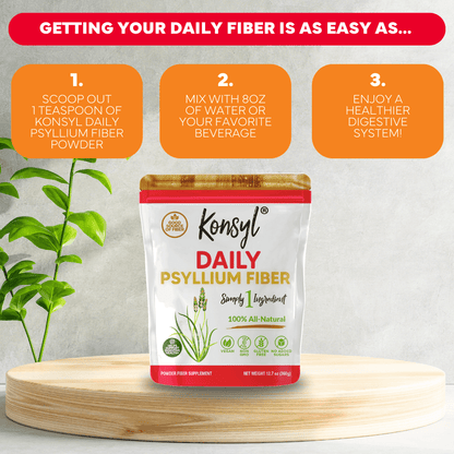 Konsyl Daily Psyllium Fiber Powder – All-Natural & Gluten-Free