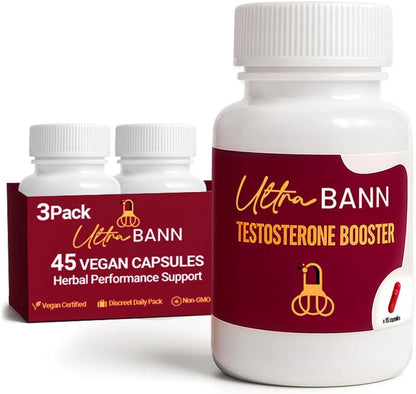 Ultra Bann Natural Male Vitality Supplement for Men | Male Health, Energy, Strength & Endurance Support | Daily Vitality Support & Wellness Formula | Vegan | 15 Capsules