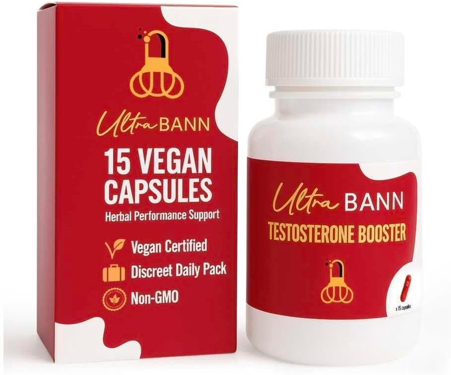 Ultra Bann Natural Male Vitality Supplement for Men | Male Health, Energy, Strength & Endurance Support | Daily Vitality Support & Wellness Formula | Vegan | 15 Capsules