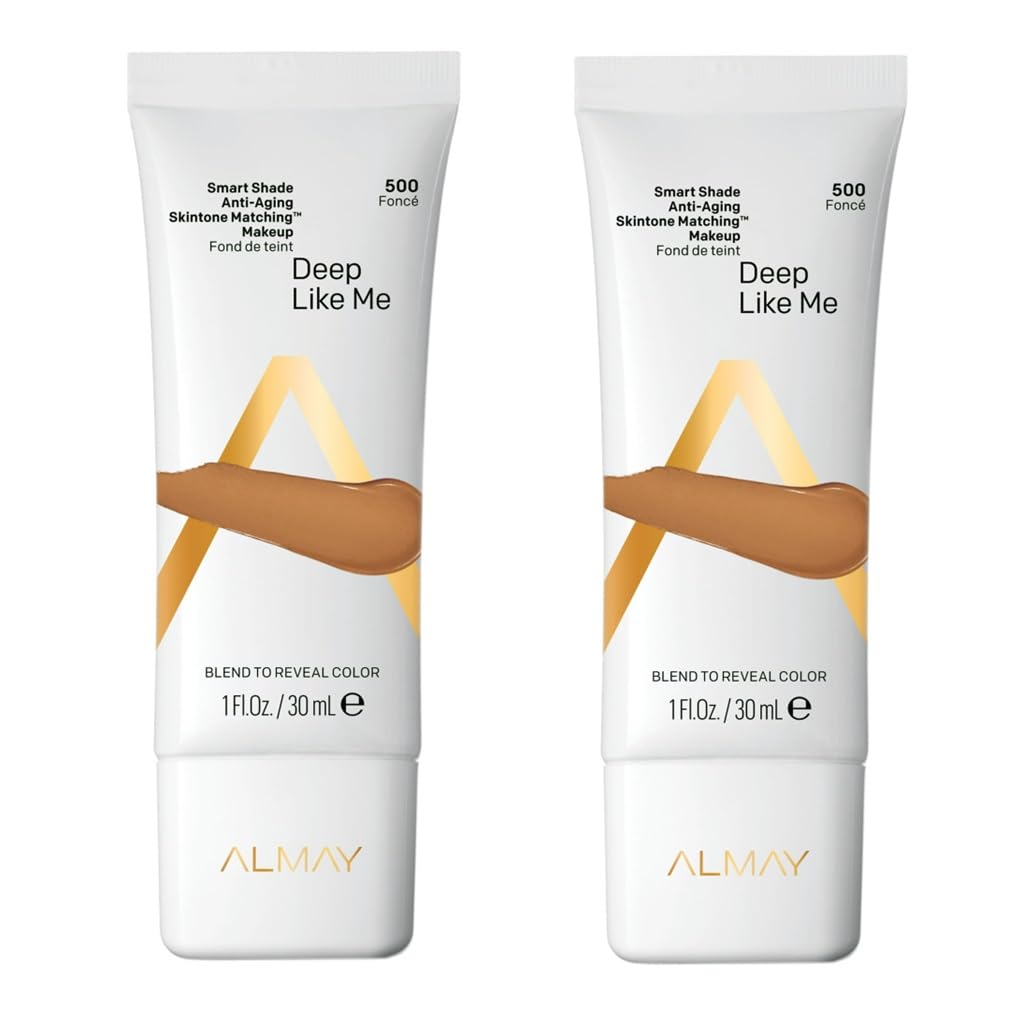 Almay Smart Shade Anti-Aging Skintone Matching Makeup – Deep Like Me 500 (Pack of 2, 48-Piece Wholesale Lot)