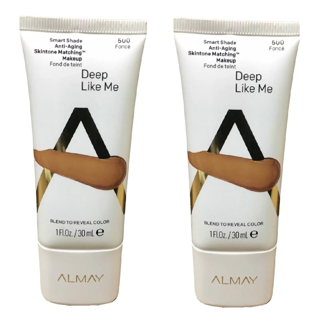 Almay Smart Shade Anti-Aging Skintone Matching Makeup – Deep Like Me 500 (Pack of 2, 48-Piece Wholesale Lot)