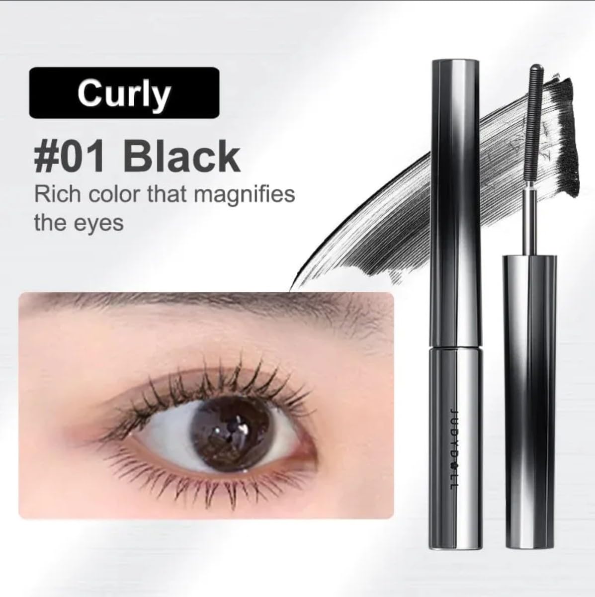 Judydoll 3D Curling Eyelash Iron Mascara – Black | Long-Lasting, Smudge-Proof, 0.03mm Fiber Lash Extension