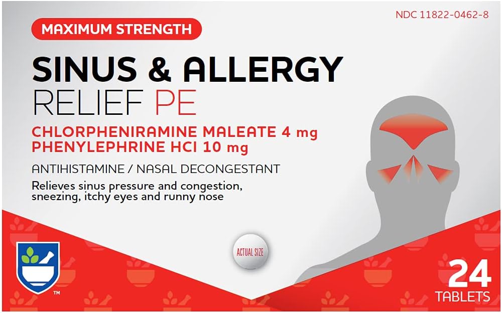 Rite Aid Sinus & Allergy Relief PE Tablets - 24 Count