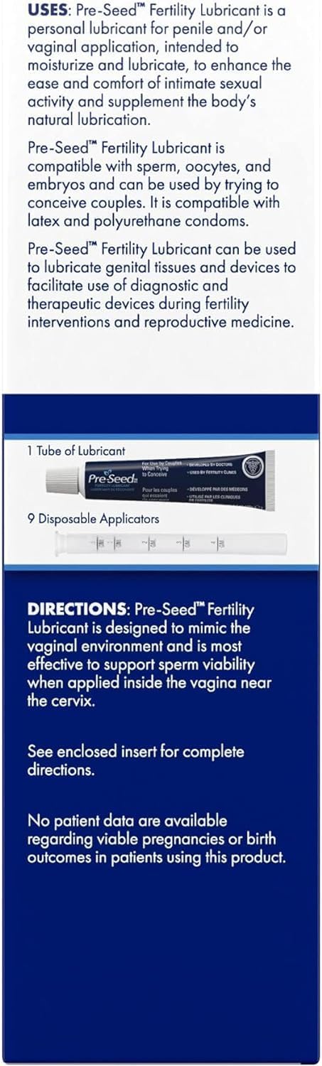 Pre-Seed Fertility Lubricant, For Use by Couples Trying to Conceive
