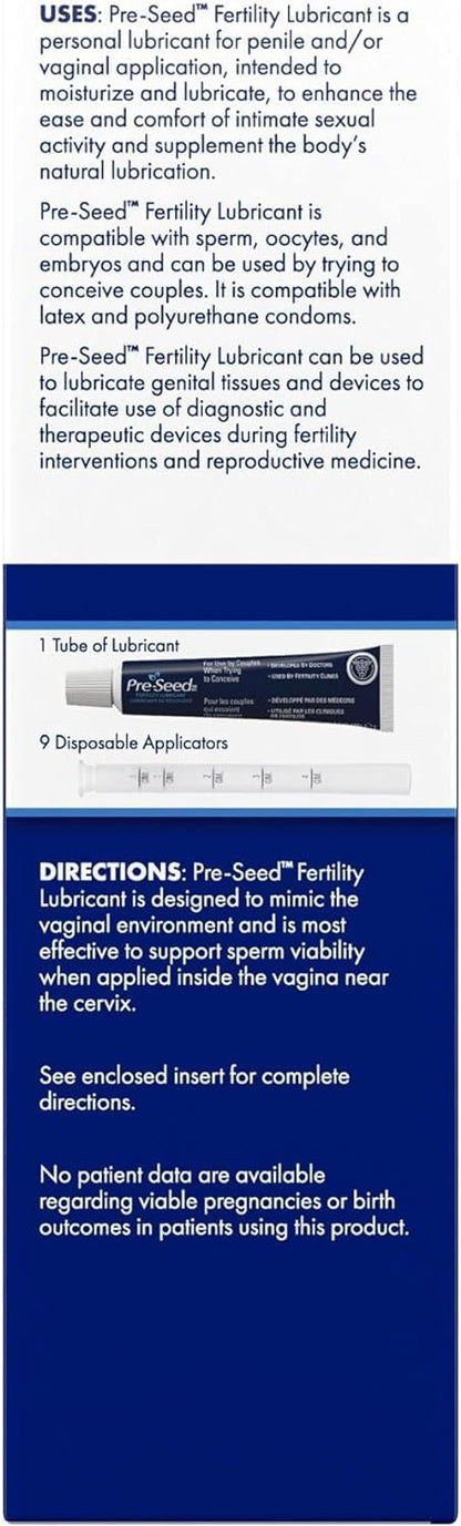 Pre-Seed Fertility Lubricant, For Use by Couples Trying to Conceive