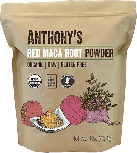 Organic Red Maca Powder, 1 lb, Raw, Gluten Free, Non GMO, Non Gelatinized