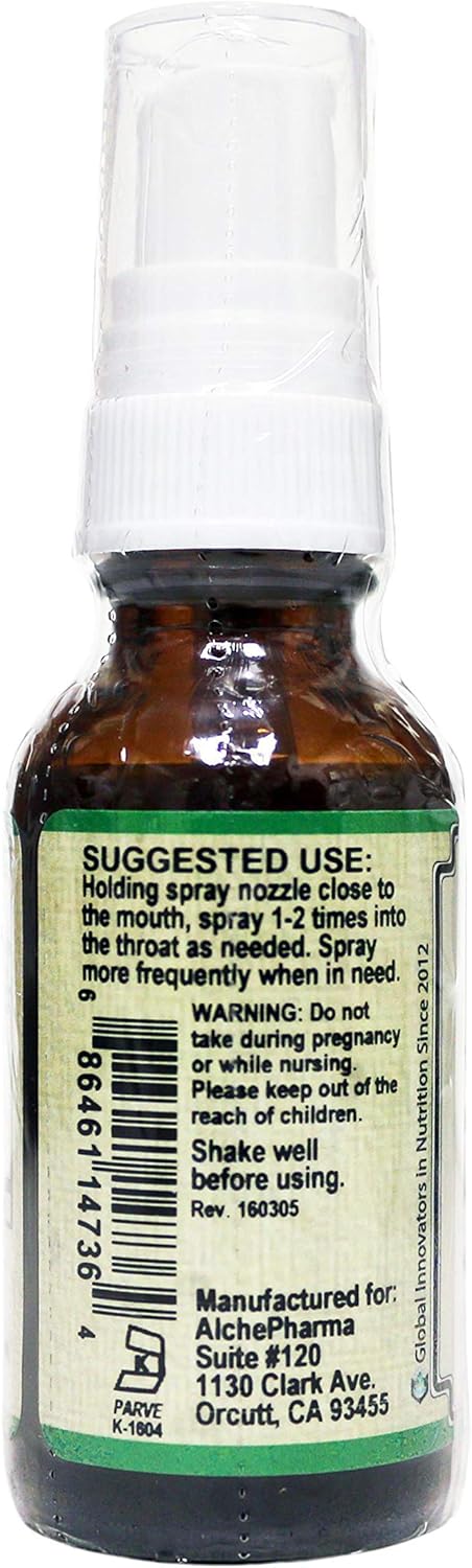 Throat Spray Relief w/Organic and Wild Crafted Herbs/Natural Raspberry