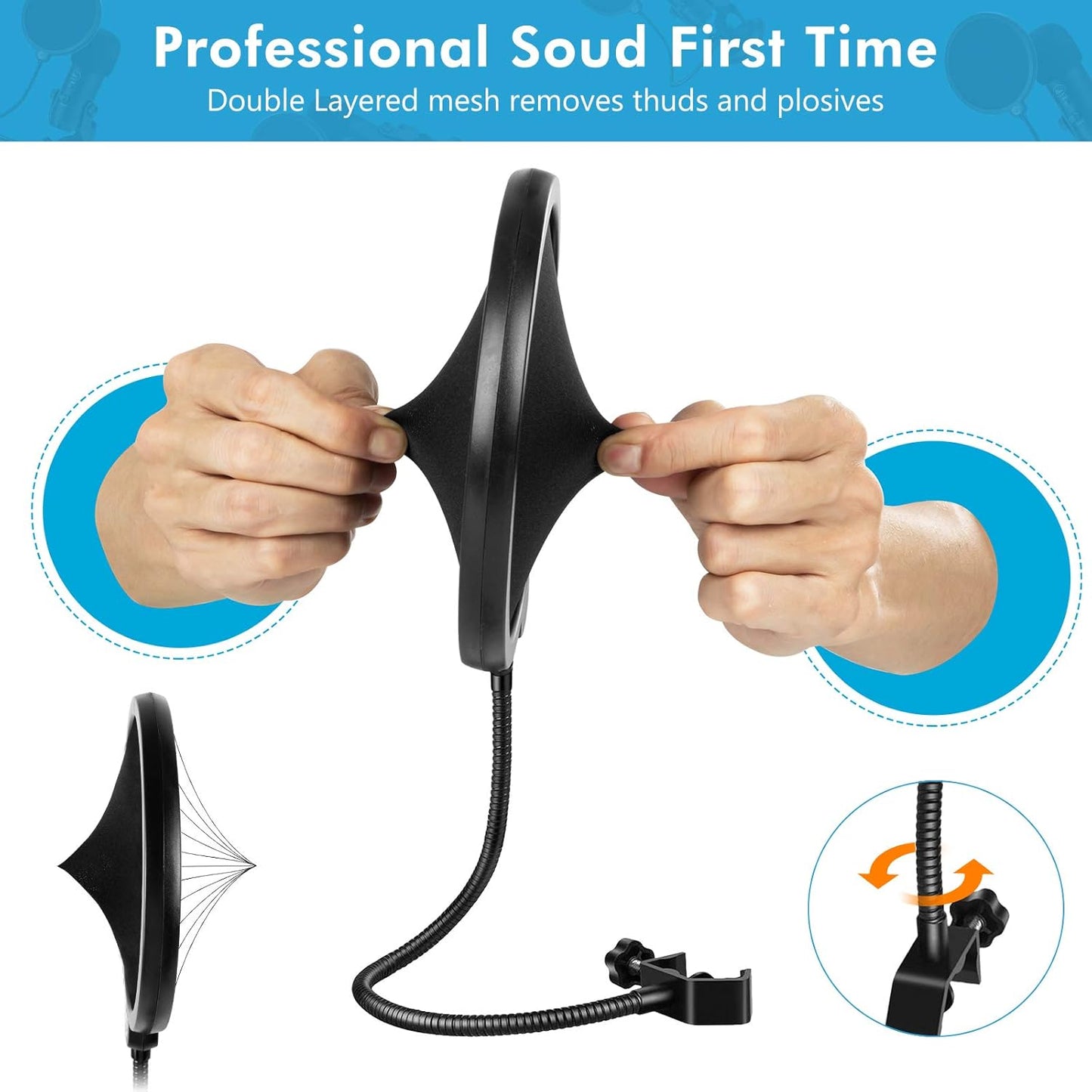 Bee Life 360° Gooseneck Microphone with Stabilization – Ideal for Broadcasting & Recording