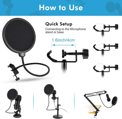 Bee Life 360° Gooseneck Microphone with Stabilization – Ideal for Broadcasting & Recording