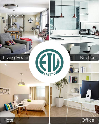 Multi Plug Outlet - Addtam Surge Protector Wall Mount with 12 Outlet Extender- 3 Sides and 3 USB Ports (1 USB-C), Outlet Splitter Power Strip for Home, Office, Hotel, White