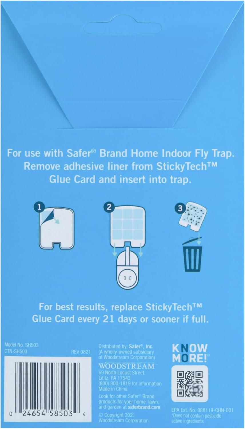 Safer Home SH503 Indoor Plug-In Fly Trap Refill Pack of Glue Cards for SH502 Indoor Fly Trap – 3 Count (Pack of 1)