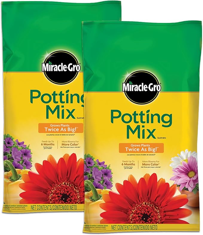 Miracle-Gro Potting Mix – 16 Quart Pack – Nutrient-Rich Soil for Indoor & Outdoor Container Plants