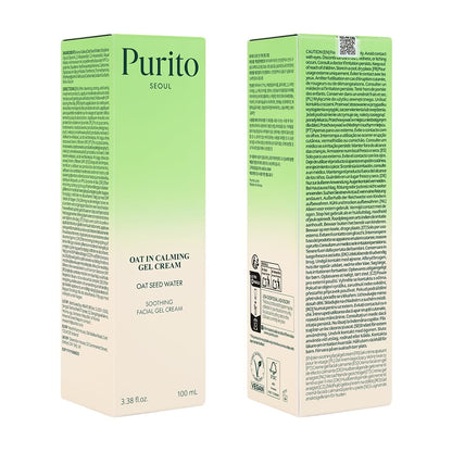 PURITO Oat-In Calming Gel Cream – 100ml Lightweight, Fragrance-Free Moisturizer for Sensitive Skin
