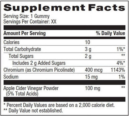 Apple Cider Vinegar Weight Management Gummies – 400mcg, 60 Count