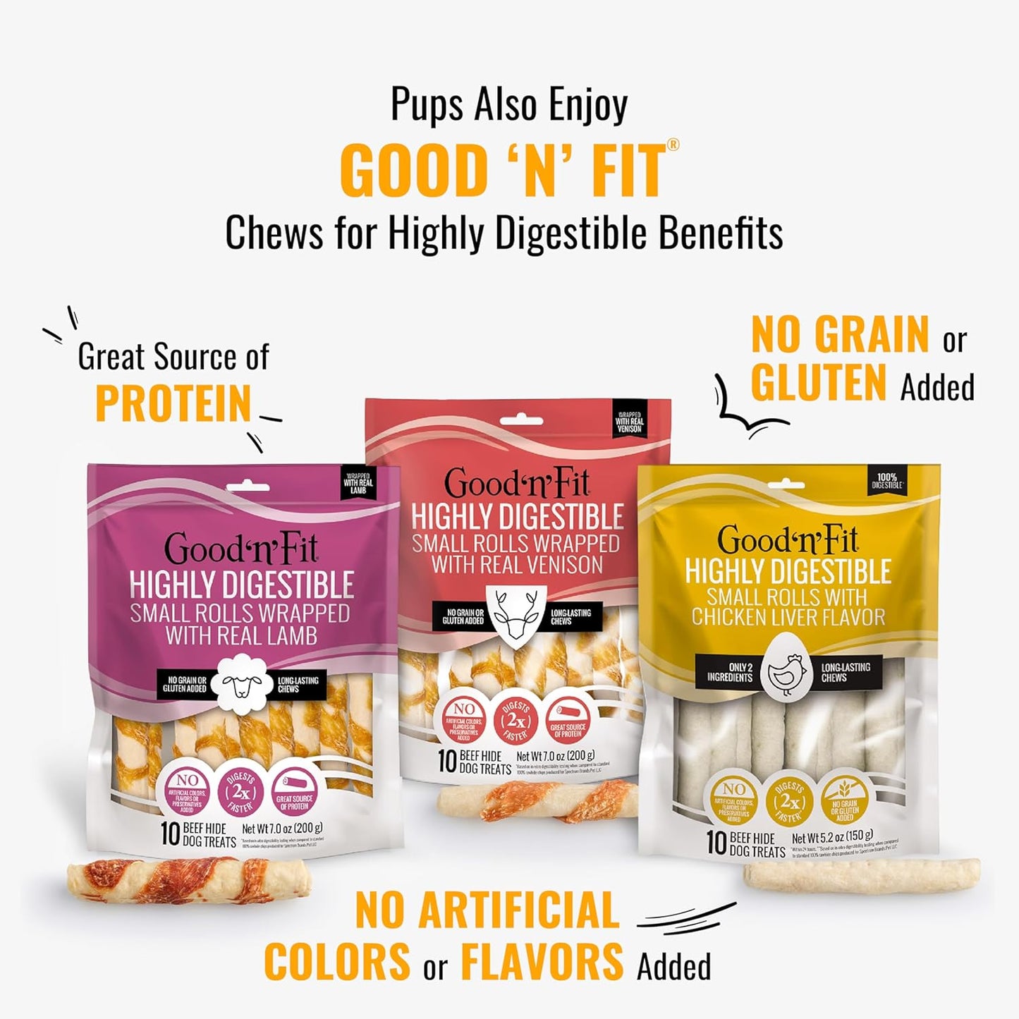 Good ‘n’ Fun Triple Flavor Kabobs Chews for All Dogs, 24 Ounces, Treat Your Dog to Chews Made from Beef Hide, Real Chicken, Pork Hide, Duck and Chicken Liver