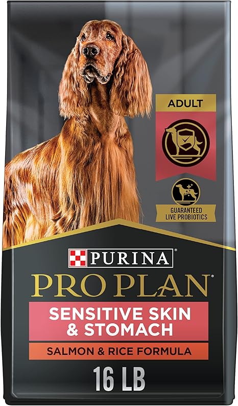 Purina Pro Plan Sensitive Skin & Stomach Dog Food – Salmon & Rice – 16 lb – Adult Dry Formula