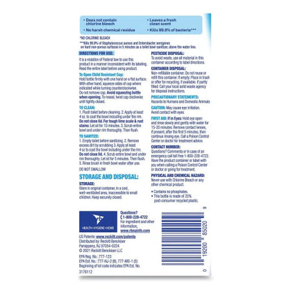 LYSOL Brand Toilet Bowl Cleaner with Hydrogen Peroxide, Ocean Fresh Scent, 24 oz, 9/Carton (98011)