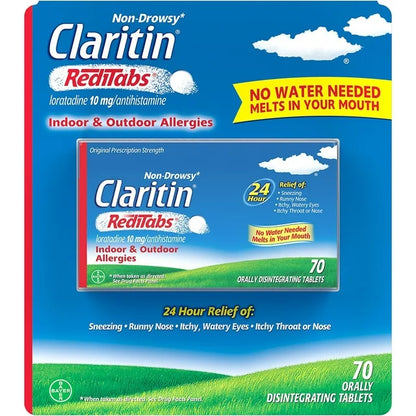Claritin Allergy Relief 24 Hour Non-Drowsy Loratadine RediTab Dissolving Tablets 70 count