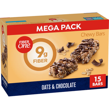 Fiber One Oats & Chocolate Chewy Bars – Mega Pack, 15 Count