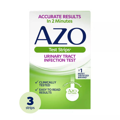 AZO Urinary Tract Infection Test Strips, UTI Test Results in 2 Minutes - 3ct