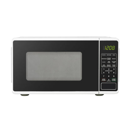 Mainstays 0.7 Cu ft Countertop Microwave Oven – 700W, White Compact Kitchen Appliance