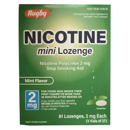 Rugby Nicotine Polacrilex Mini Lozenge Stop Smoking Aid 2 mg